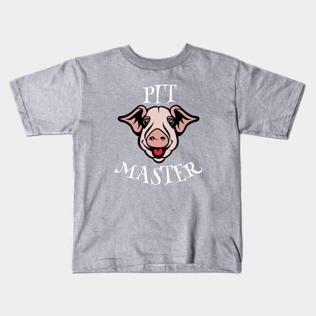 Bbq Pit Boys Pitmasters Pig White Kids T-Shirt by Hoang Bich